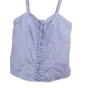 torrid corset top seersucker crisscross detailing size 0 (large)